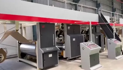 Ligne de fabrication de carton ondulé 5 couches en Inde